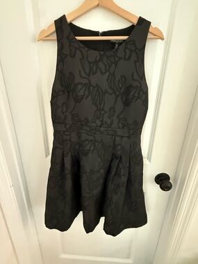 Banana Republic Black Textured Dress with Subtle Ribbing